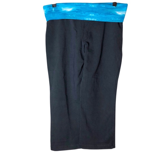 Old Navy Active Gray Capri Yoga Pants Blue TieDye Fold Over Waist  Womens Size S - Picture 5 of 7
